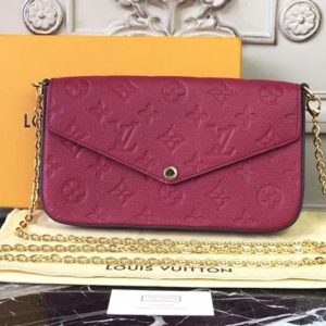 Replica Louis Vuitton M64065 Monogram Empreinte Pochette Felicie Bags Rosy