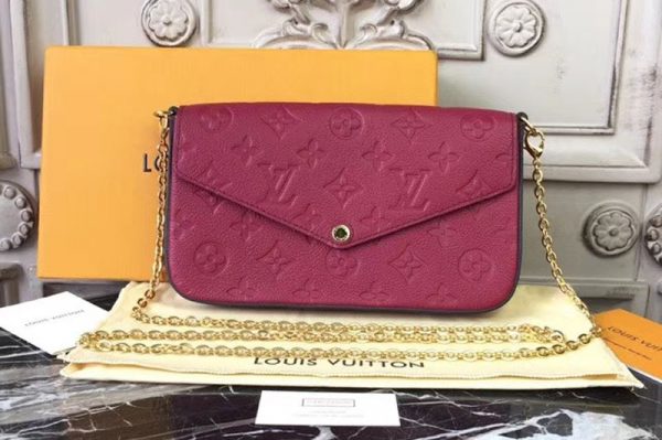 Replica Louis Vuitton M64065 Monogram Empreinte Pochette Felicie Bags Rosy