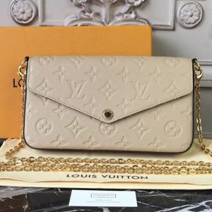 Replica Louis Vuitton M62299 Monogram Empreinte Pochette Felicie Bags Papyrus