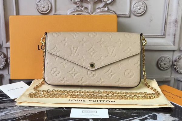 Replica Louis Vuitton M62299 Monogram Empreinte Pochette Felicie Bags Papyrus