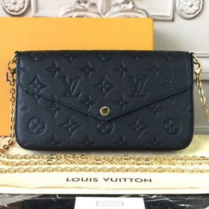 Replica Louis Vuitton M64064 Monogram Empreinte Pochette Felicie Bags Black