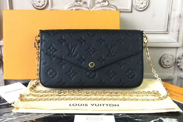 Replica Louis Vuitton M64064 Monogram Empreinte Pochette Felicie Bags Black