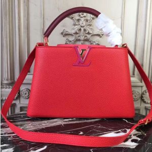 Replica Louis Vuitton M94740 Capucines MM Taurillon Leather Bags Red