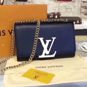 Replica Louis Vuitton M41279 LV Smooth Calfskin Chain Louise MM Bags Black