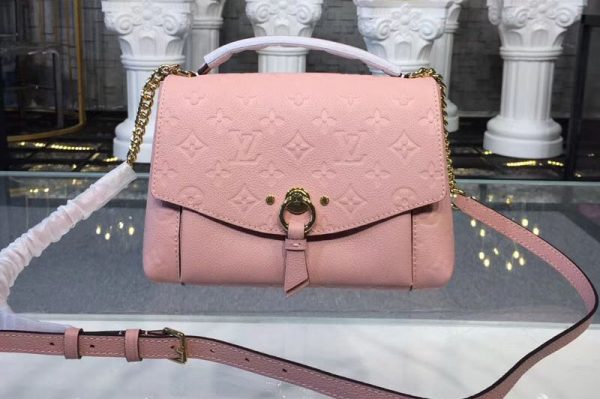 Replica Louis Vuitton M43674 LV Blanche BB Bags Monogram Empreinte Leather Pink