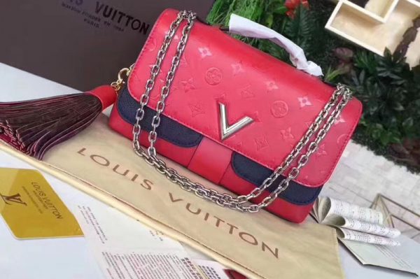 Replica Louis Vuitton M42901 LV Very Chain Bag Leather Red