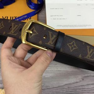 Replica Louis Vuitton M9084 35mm belt Brown Monogram Canvas