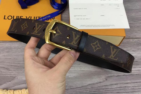 Replica Louis Vuitton M9084 35mm belt Brown Monogram Canvas