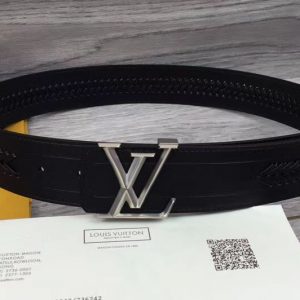 Replica Louis Vuitton M9909U LV Pyramide 40mm Belts Calf Leather Black