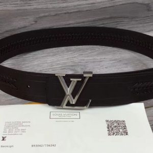 Replica Louis Vuitton M9910U LV Pyramide 40mm Belts Calf Leather Brown