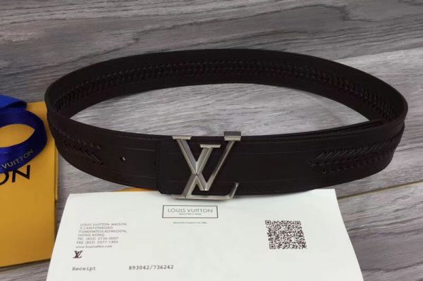 Replica Louis Vuitton M9910U LV Pyramide 40mm Belts Calf Leather Brown