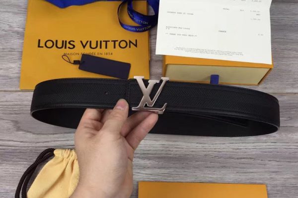 Replica Louis Vuitton M9911S LV Pyramide 40MM Calf Leather Belts Silver/Gold Buckle