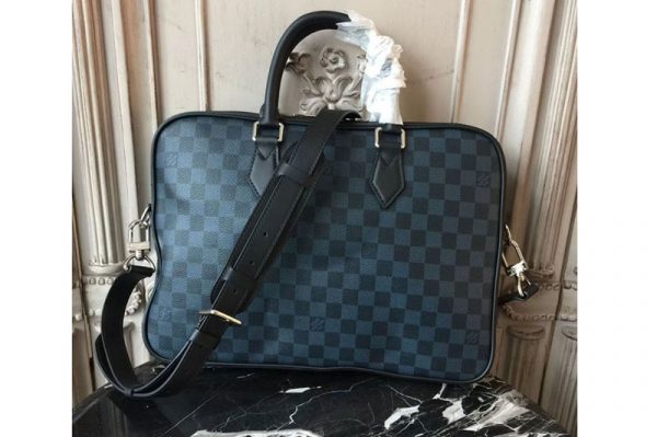 Replica Louis Vuitton N63298 Damier Cobalt Canvas Dandy Briefcase Slim Bags