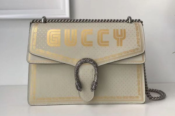 Replica Gucci 403348 Dionysus Guccy Leather Shoulder Bag White