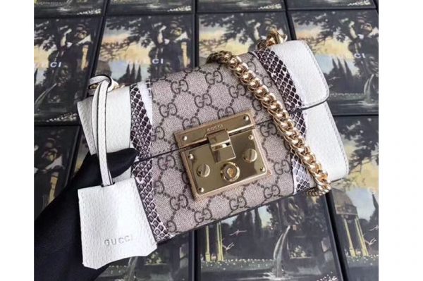 Replica Guccci 432182 Padlock Studded Leather With GG Supreme Shoulder Bag