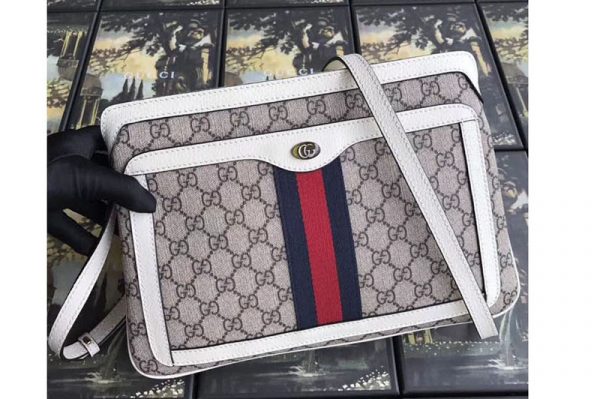 Replica Gucci 523354 GG Supreme Medium Shoulder Bags White