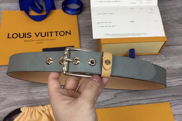 Replica Louis Vuitton M0043U LV Voyager 35MM Belts Monogram Titanium Canvas