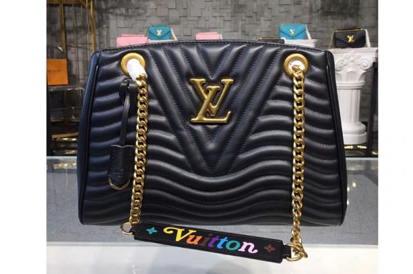 Replica Louis Vuitton M51496 LV New Wave Chain Tote Bags Black