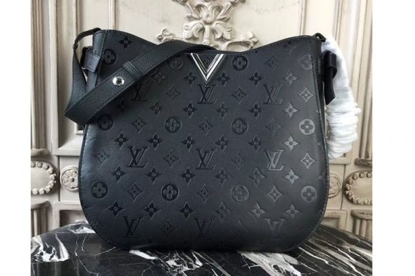 Replica Louis Vuitton M53346 LV Very Hobo Leather Bags Black