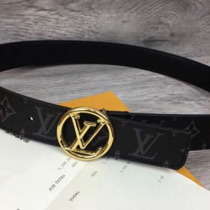 Replica Louis Vuitton M9931Q LV Circle 35mm Mens Belts Monogram Eclipse Canvas Gold BuckleReplica Louis Vuitton M9931Q LV Circle 35mm Mens Belts Monogram Eclipse Canvas Gold Buckle