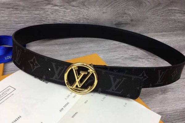 Replica Louis Vuitton M9931Q LV Circle 35mm Mens Belts Monogram Eclipse Canvas Gold BuckleReplica Louis Vuitton M9931Q LV Circle 35mm Mens Belts Monogram Eclipse Canvas Gold Buckle