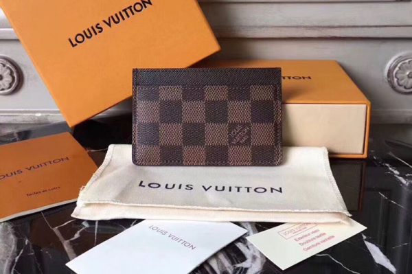 Replica Louis Vuitton N61722 LV Card Holder Damier Ebene Canvas