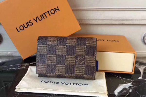 Replica Louis Vuitton N63338 Enveloppe Carte de Visite Wallets Damier Ebene Canvas