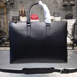 Replica Louis Vuitton M33416 LV Anton Soft Messenger Taiga Leather Bags Black