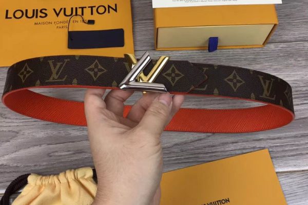 Replica Louis Vuitton M9936U LV Circle 35mm Reversible Belts Epi Leather and Monogram Canvas