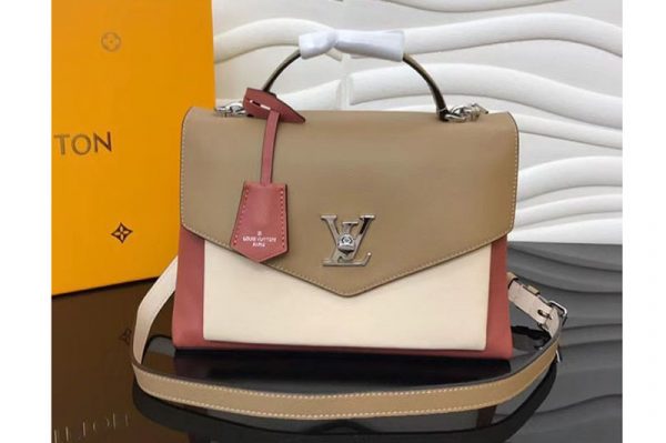 Replica Louis Vuitton M53506 LV Soft Calfskin MyLockme Lockme Bags Vieux Rose Sesame Creme