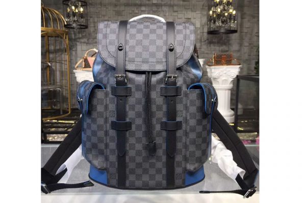 Replica Louis Vuitton N42422 LV Damier Graphite Canvas Christopher PM Backpack