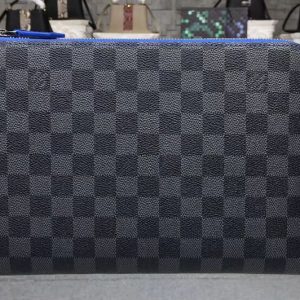 Replica Louis Vuitton N60113 LV Damier Graphite Canvas Pochette Jour PM Blue