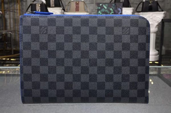 Replica Louis Vuitton N60113 LV Damier Graphite Canvas Pochette Jour PM Blue