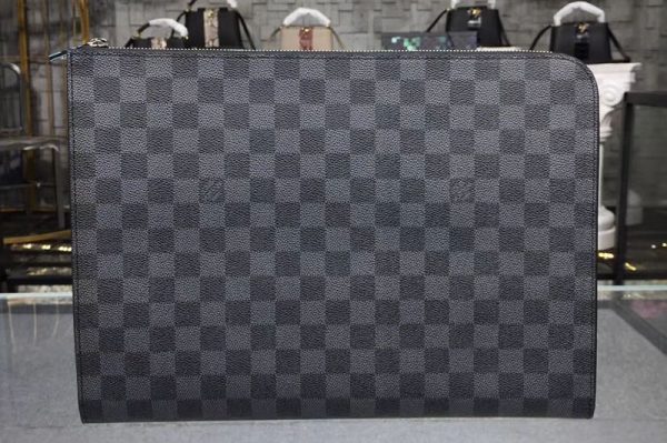 Replica Louis Vuitton N64437 LV Damier Graphite Canvas Pochette Jour GM