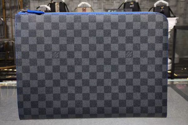 Replica Louis Vuitton N64032 LV Damier Graphite Canvas Pochette Jour GM Blue