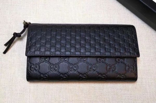 Replica Gucci 323396 Signature leather Wallet Black