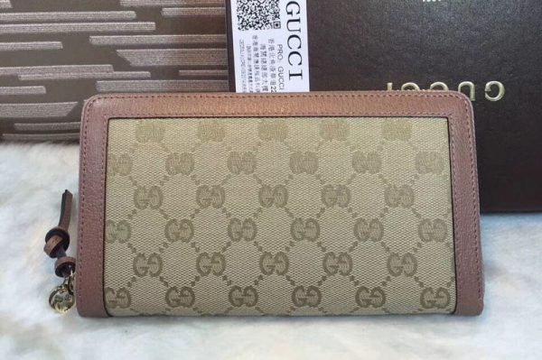 Replica Gucci 323397 Bree Original GG Canvas Zip Around Wallet Pink