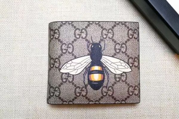 Replica Gucci 451268 Bee print GG Supreme wallet