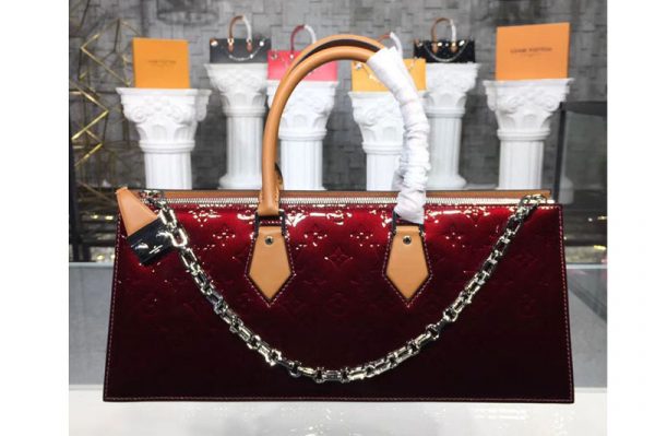 Replica Louis Vuitton M44371 LV Monogram Vernis SAC Tricot Bags Burgundy