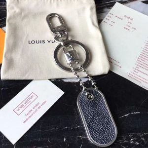 Replica Louis Vuitton M63618 LV Tab Bag Charm and Key Holder Damier Graphite Canvas