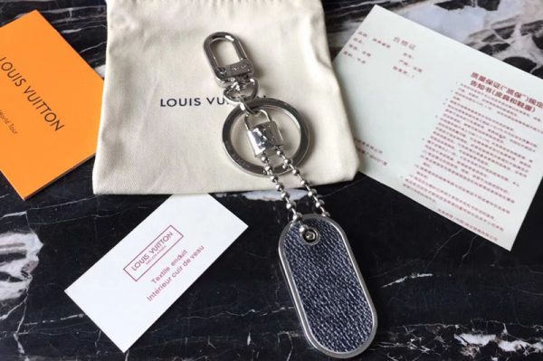 Replica Louis Vuitton M63618 LV Tab Bag Charm and Key Holder Damier Graphite Canvas