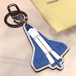 Replica Louis Vuitton MP2214 LV Metal Rocket Bag Charm and Key Holder Blue