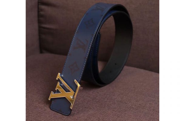 Replica Louis Vuitton M0033Q LV Pyramide 40mm Calf Leather Belt Blue