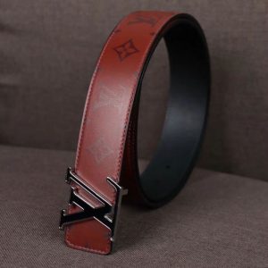 Replica Louis Vuitton M0033Q LV Pyramide 40mm Calf Leather Belt Chocolat