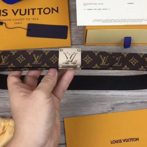 Replica Louis Vuitton M0066U LV Morningram 30mm Reversible Belt Monogram Canvas Silver Buckle