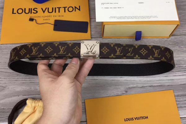 Replica Louis Vuitton M0066U LV Morningram 30mm Reversible Belt Monogram Canvas Silver Buckle