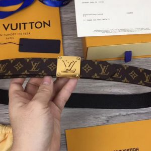 Replica Louis Vuitton M0066U LV Morningram 30mm Reversible Belt Monogram Canvas Gold Buckle