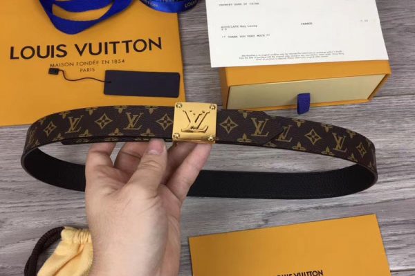 Replica Louis Vuitton M0066U LV Morningram 30mm Reversible Belt Monogram Canvas Gold Buckle