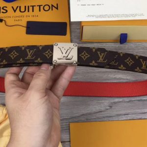 Replica Louis Vuitton M0067U LV Morningram 30mm Reversible Belt Monogram Canvas Silver Buckle