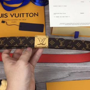 Replica Louis Vuitton M0067U LV Morningram 30mm Reversible Belt Monogram Canvas Gold Buckle